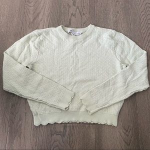 Cropped ZARA light green sweater